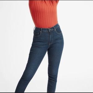 Everlane Stretch High-Rise Skinny Jeans, size 26 Regular, Darker Wash